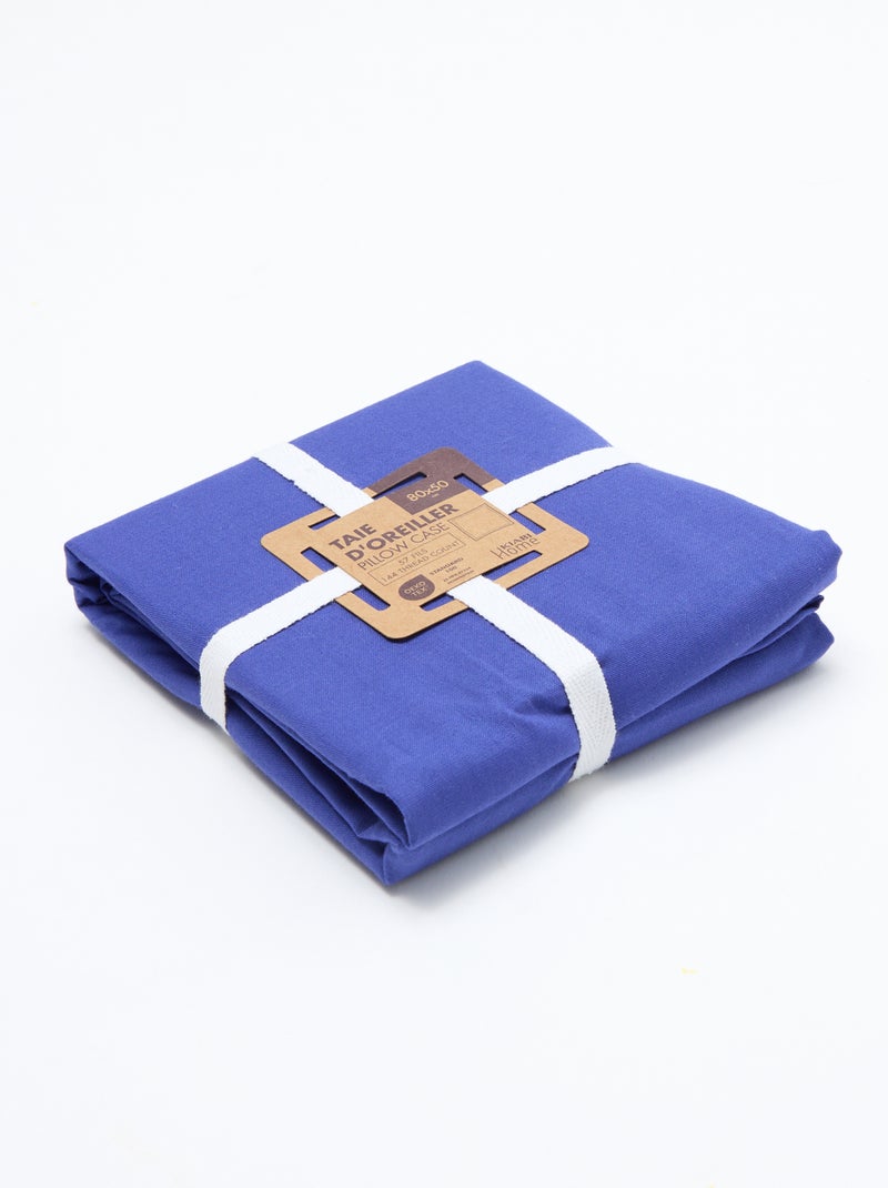 Funda de almohada lisa - 50 x 80 cm Azul - Kiabi