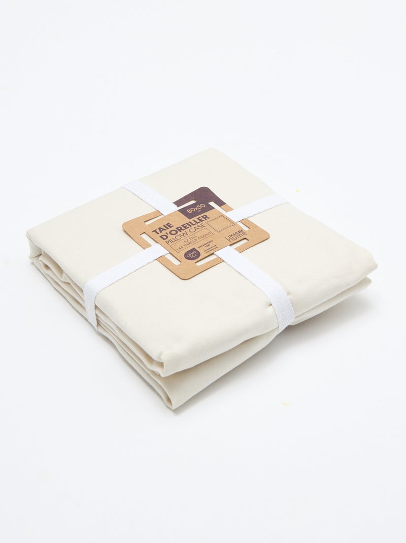 Funda de almohada lisa - 50 x 80 cm Blanco - Kiabi