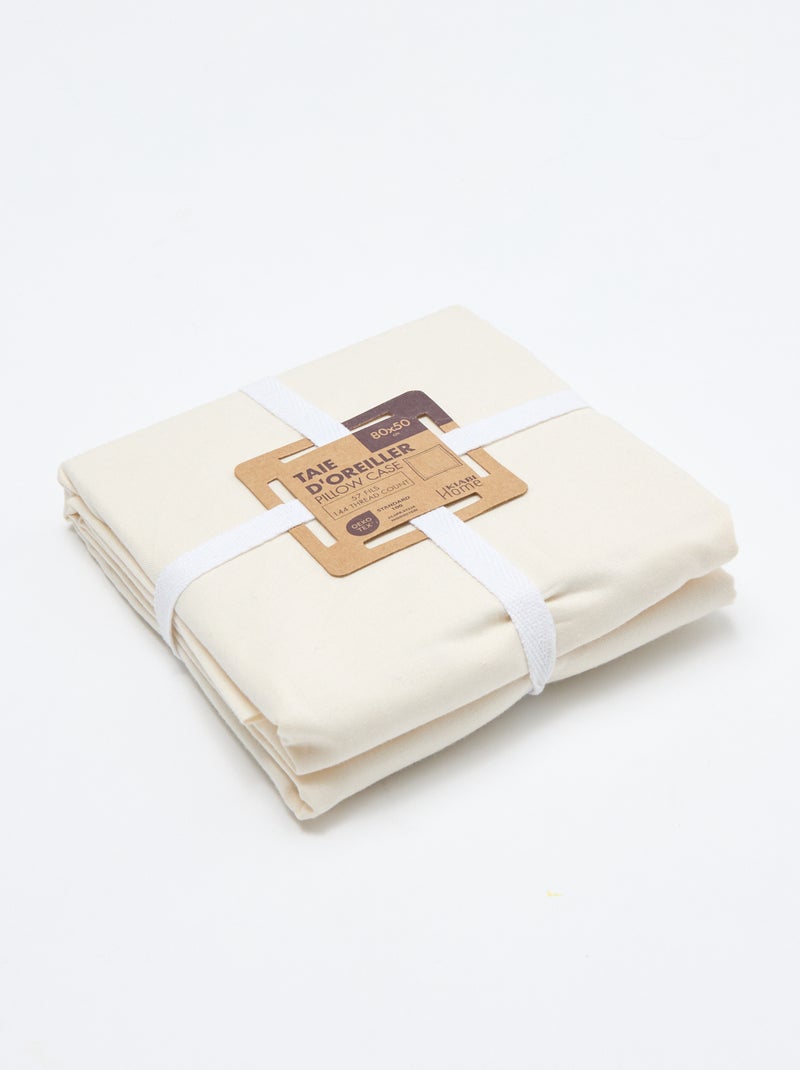 Funda de almohada lisa - 50 x 80 cm Blanco - Kiabi