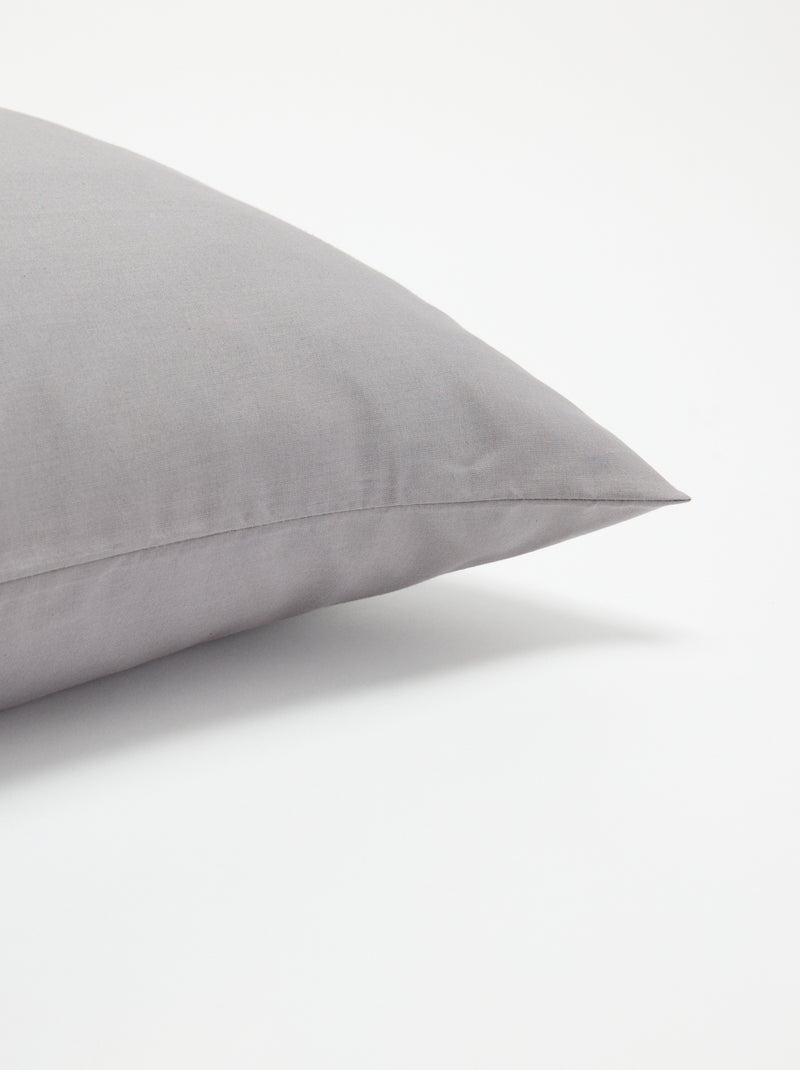 Funda de almohada lisa - 50 x 80 cm Gris - Kiabi