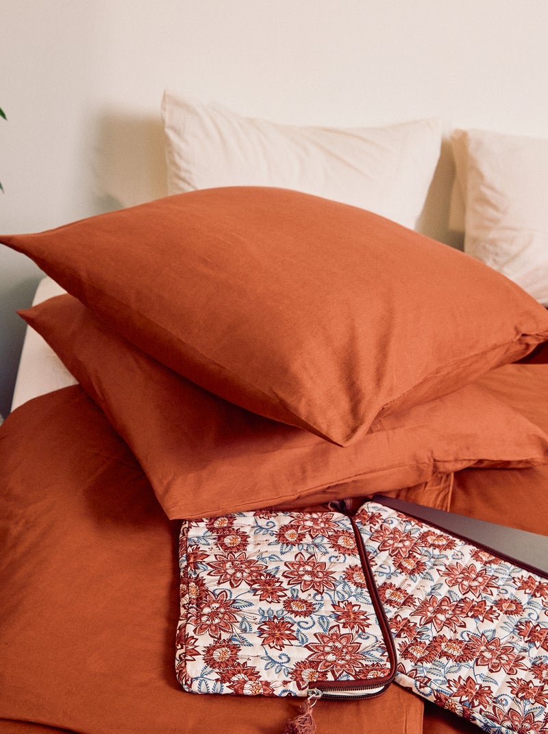 Funda de almohada lisa - Kiabi Home MARRON - Kiabi