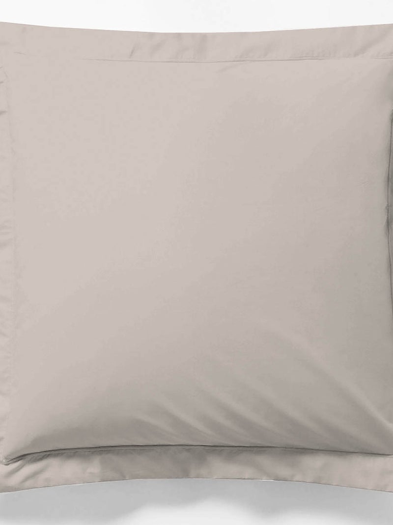 Funda de almohada lisa beige - Kiabi