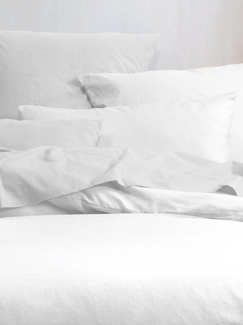 Funda de almohada lisa de algodón ecológico - Kiabi