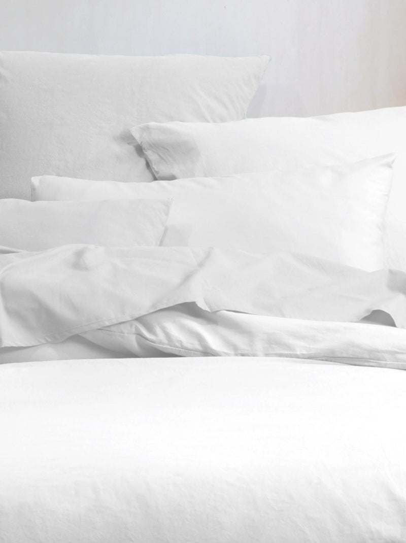 Funda de almohada lisa de algodón ecológico Blanco - Kiabi