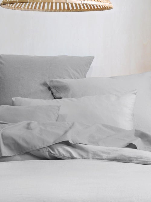 Funda de almohada lisa de algodón ecológico - Kiabi
