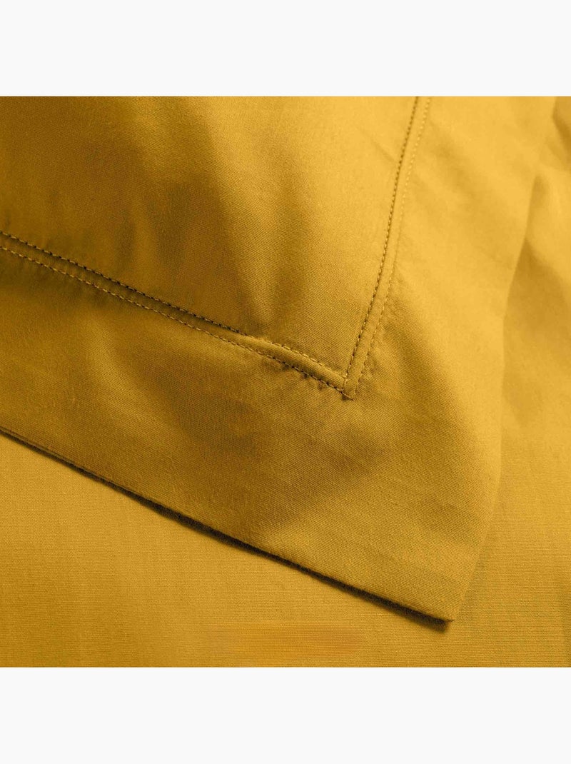 Funda de almohada lisa de percal de algodón Amarillo - Kiabi