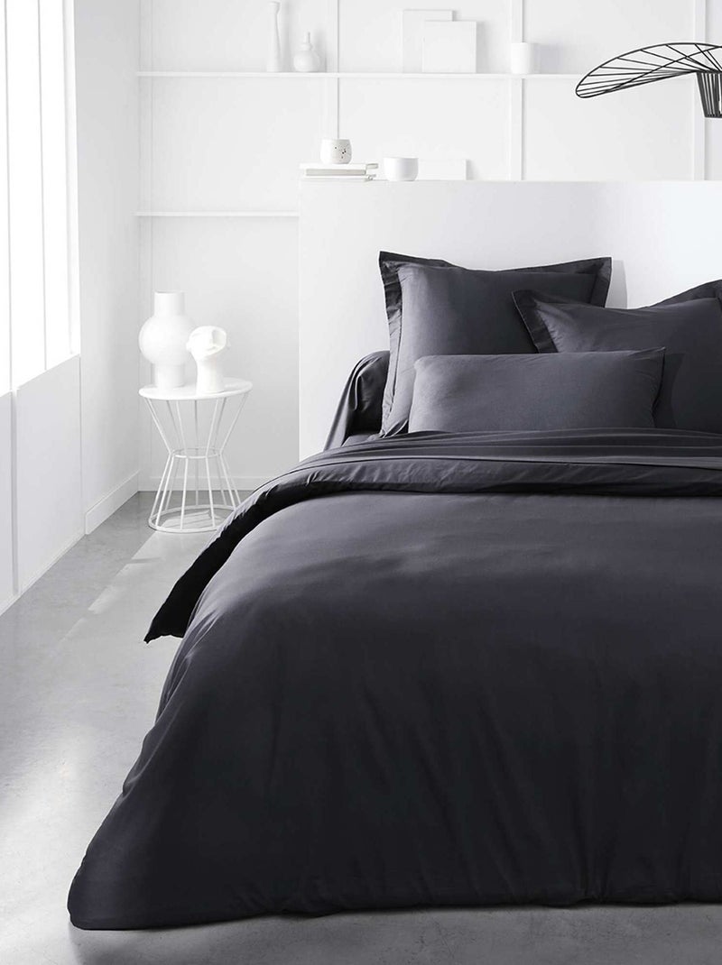 Funda de almohada lisa de percal de algodón NEGRO - Kiabi