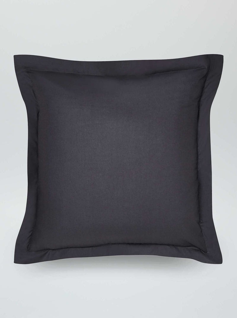 Funda de almohada lisa de percal de algodón NEGRO - Kiabi