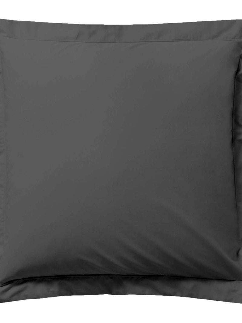 Funda de almohada lisa gris antractita - Kiabi