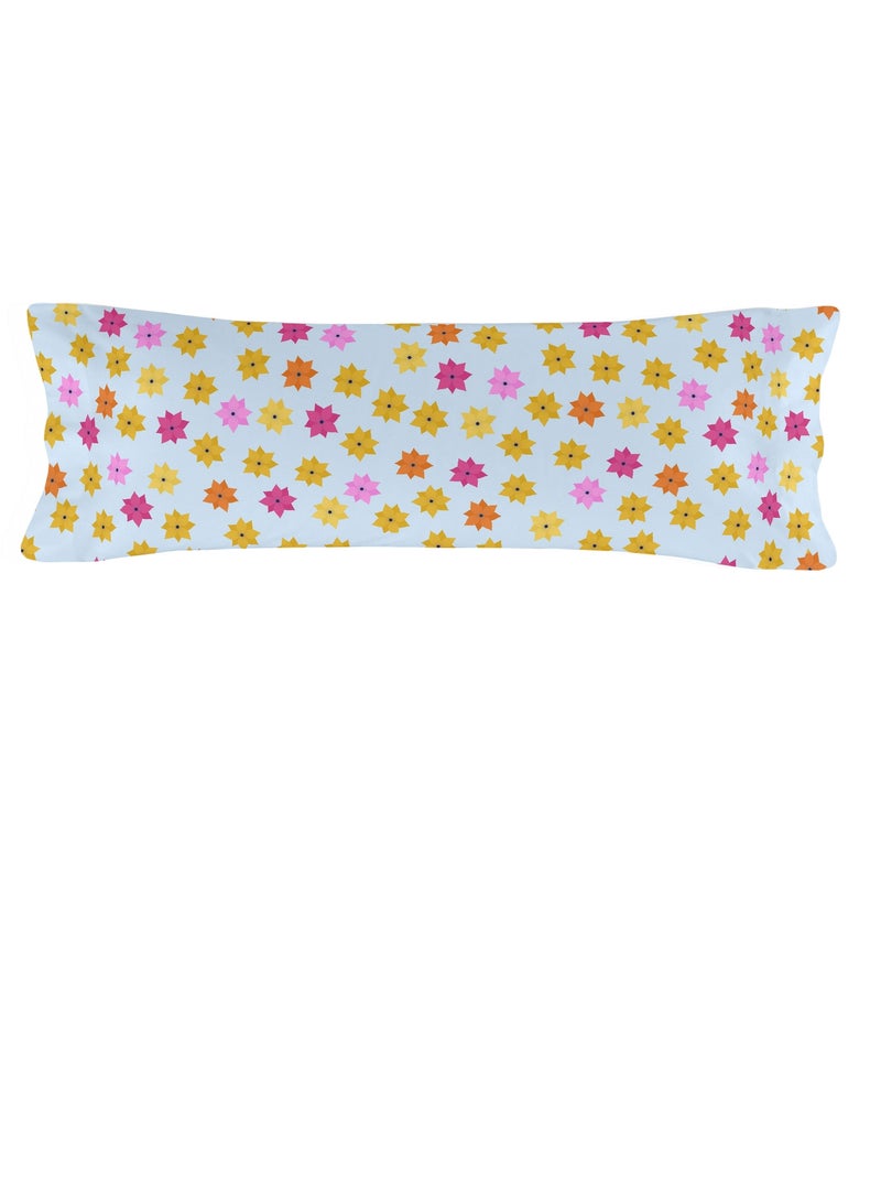 Funda de almohada Long braid "Happyfriday" Azul Amarillo - Kiabi
