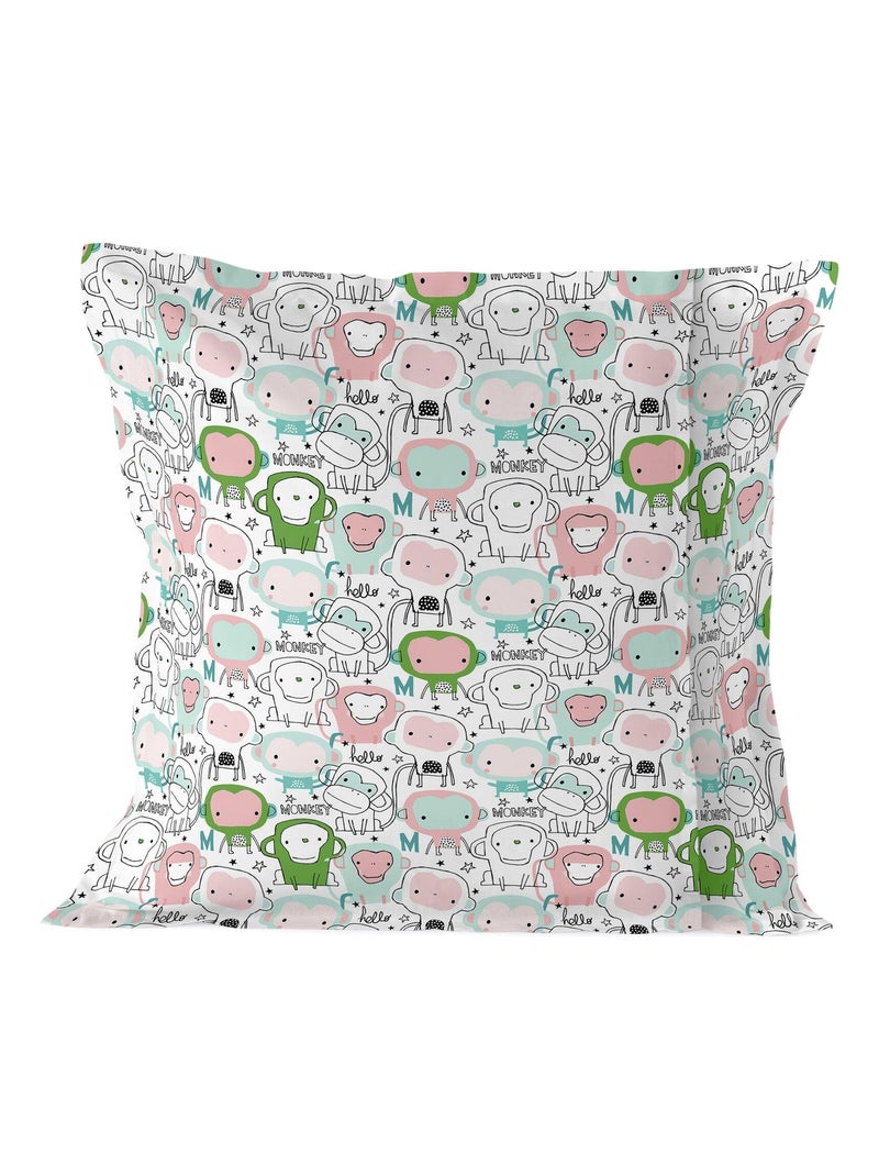 Funda de almohada Macaque "Happyfriday" Blanco - Kiabi