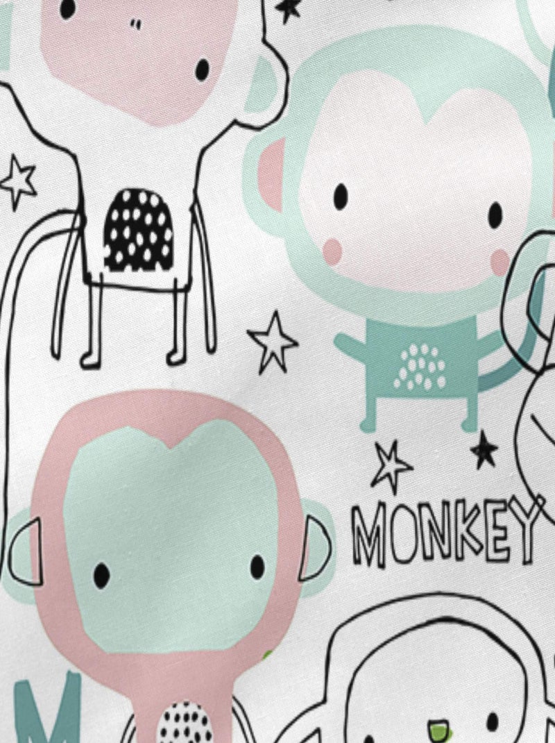 Funda de almohada Macaque "Happyfriday" Blanco - Kiabi