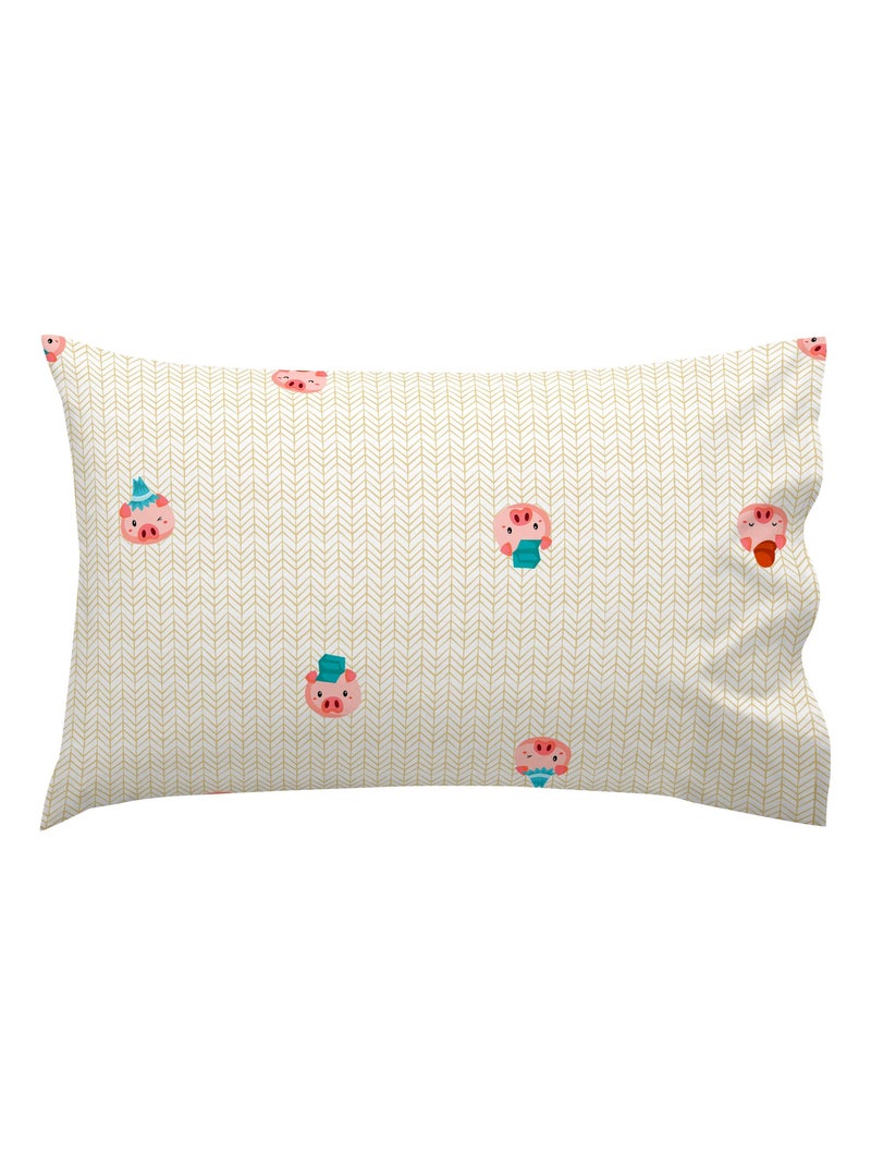 Funda de almohada Piggys "Happyfriday" Amarillo - Kiabi