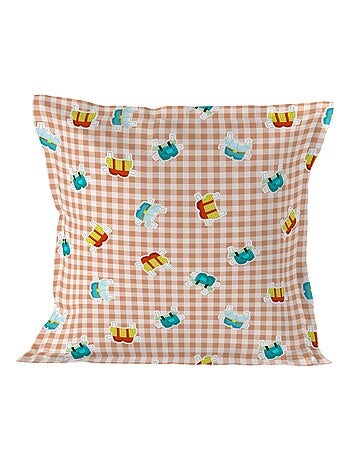 Funda de almohada Piggys vichy "Happyfriday