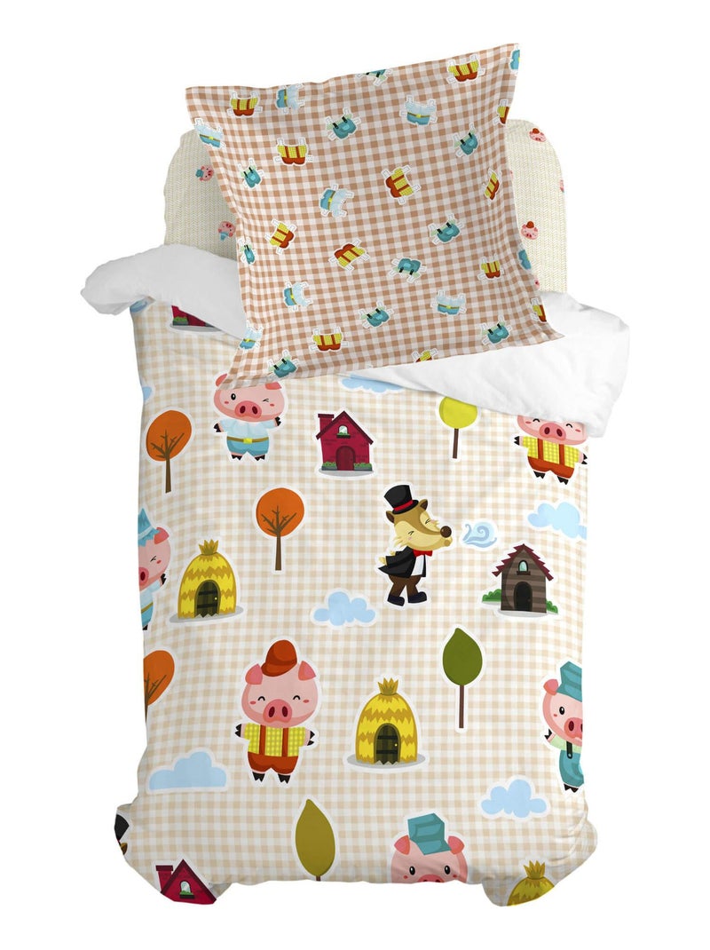 Funda de almohada Piggys vichy "Happyfriday" Blanco - Kiabi