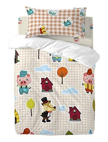 Funda de almohada Piggys vichy "Happyfriday