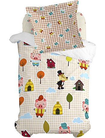 Funda de almohada Piggys vichy "Happyfriday