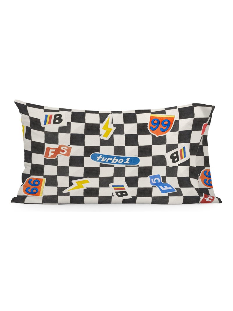 Funda de almohada Racer "Happyfriday" Blanco - Kiabi