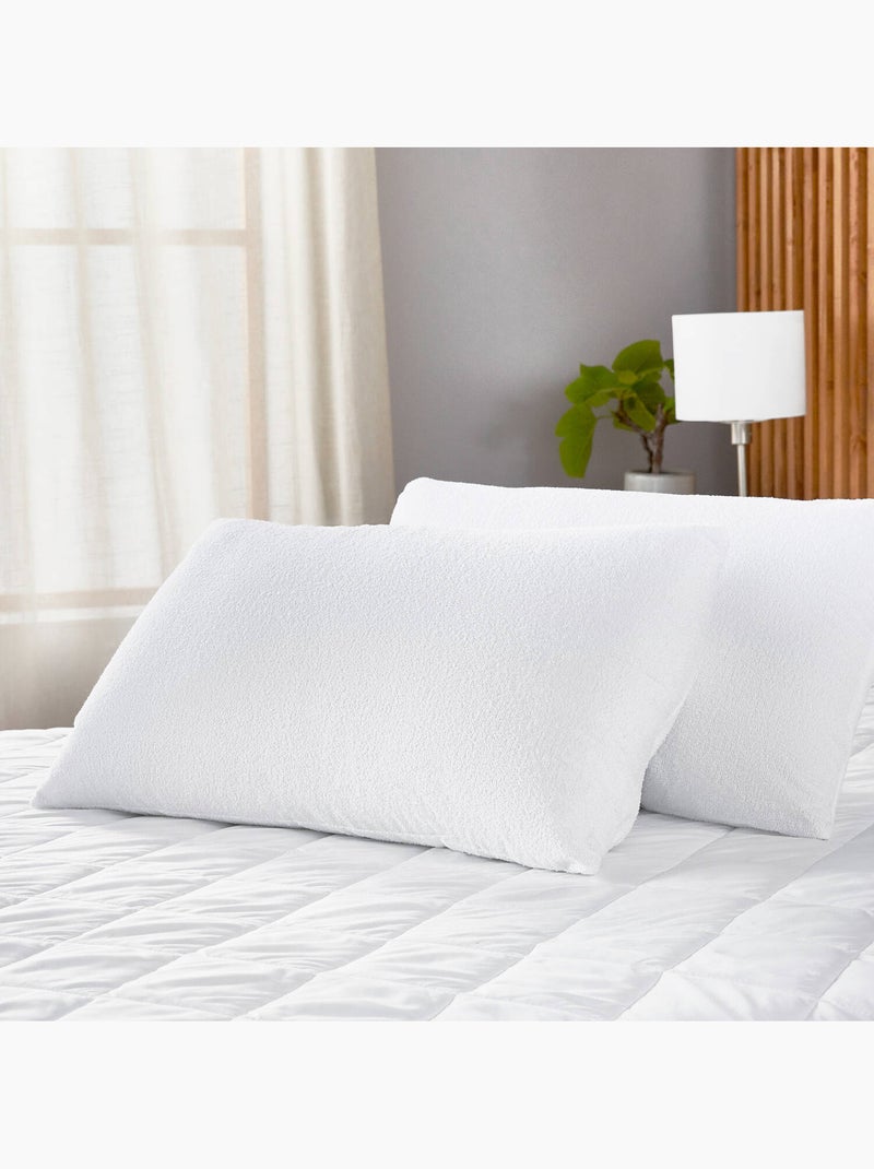 Funda de Almohada Rizo -100% Algodón - Impermeable Blanco - Kiabi