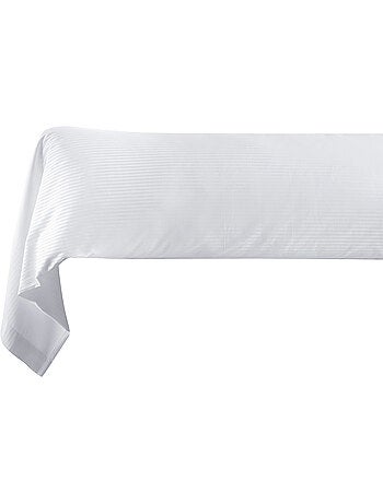 Funda de almohada satén de algodón rayas 94 hilos/cm² 43*185 cm blanco