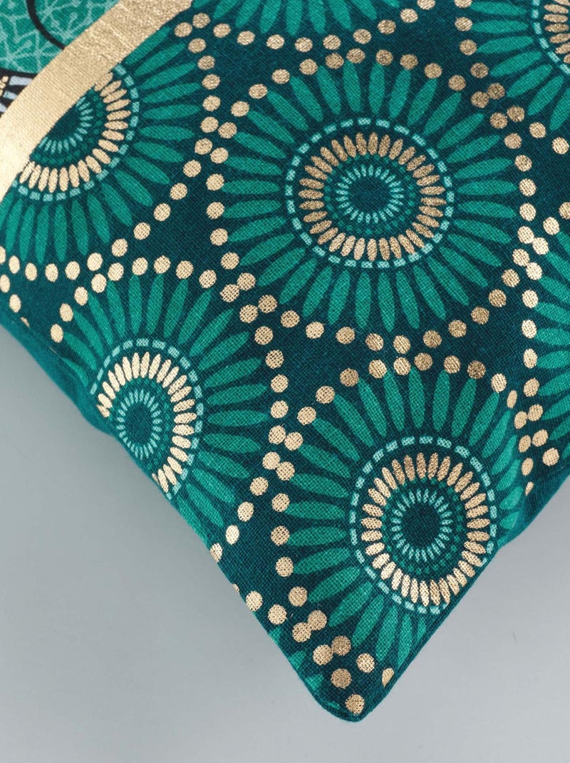 Funda de almohadón de algodón impresa en oro Verde - Kiabi