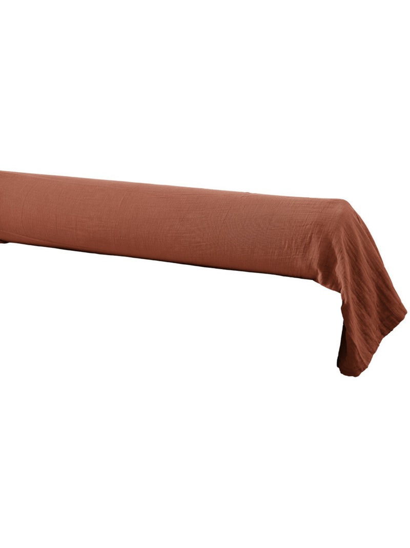 Funda de almohadón largo - doble gasa de algodón lisa - gaïa Terracota - Kiabi