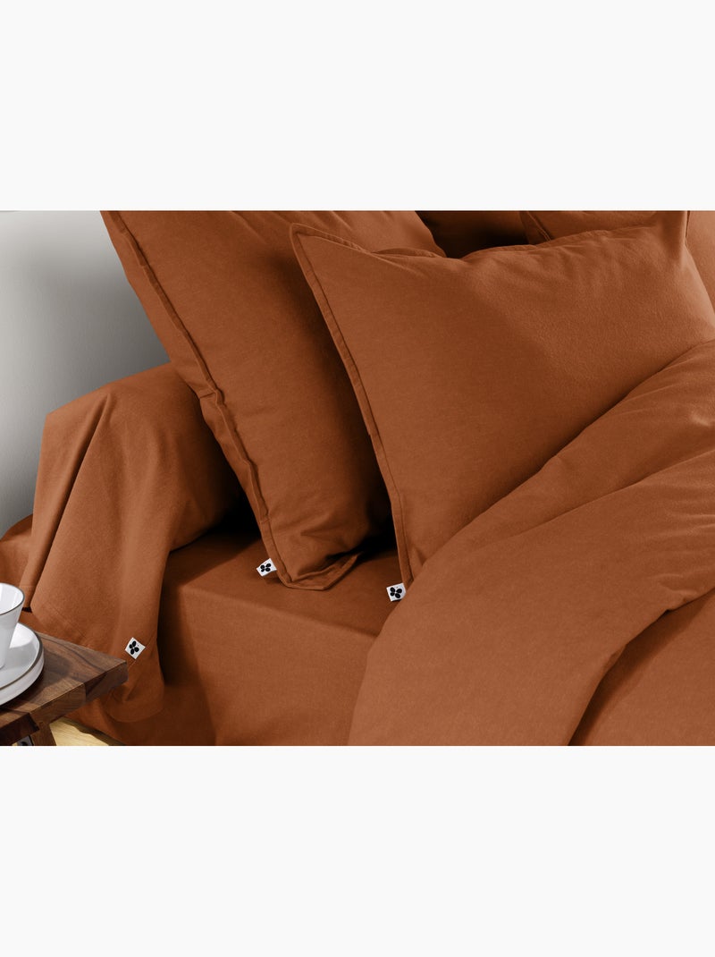 Funda de almohadón largo – franela de algodón - suave y cálida – candice Naranja - Kiabi