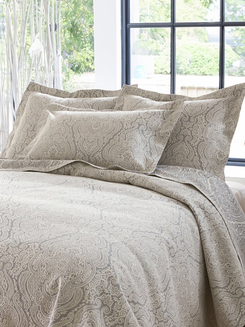 Funda de cama de jacquard con motivos arabescos - Afibel Gris - Kiabi