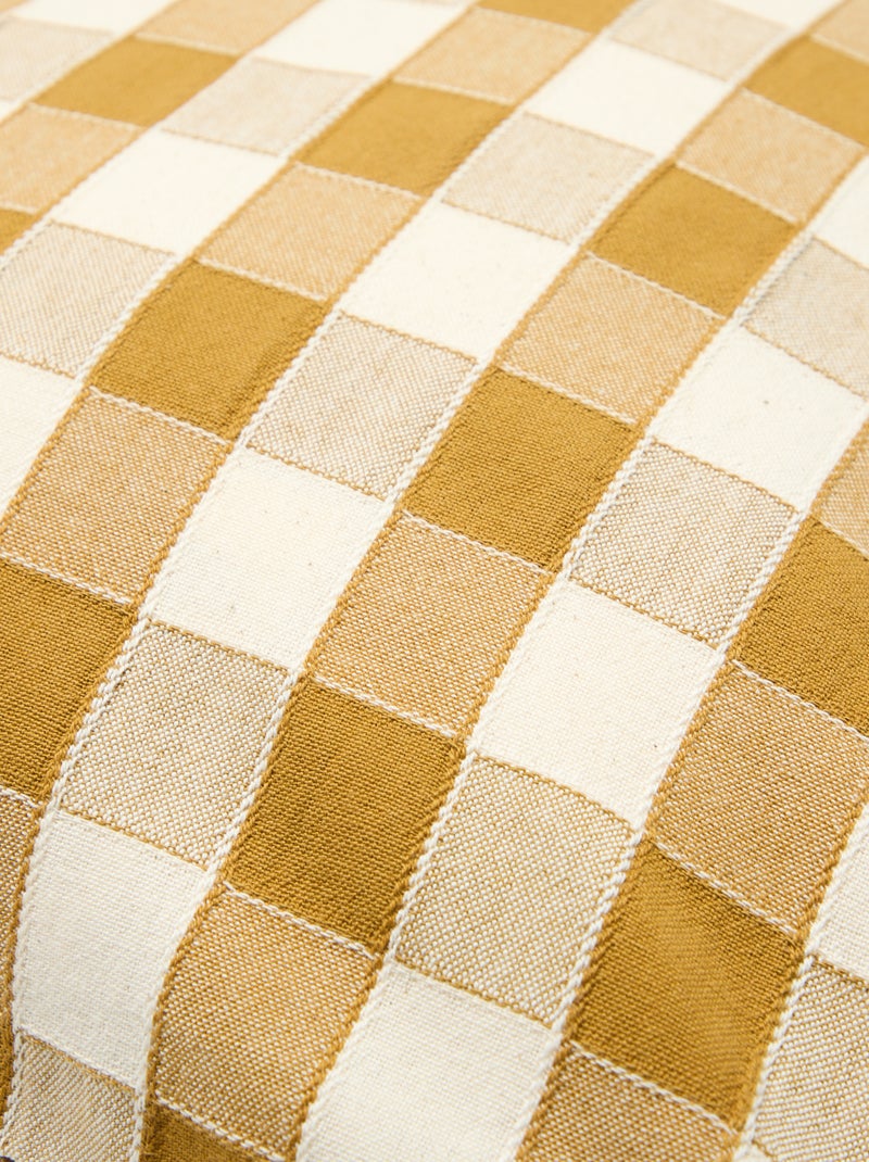 Funda de cojín a cuadros (45x45 cm) - Kiabi Home Amarillo - Kiabi