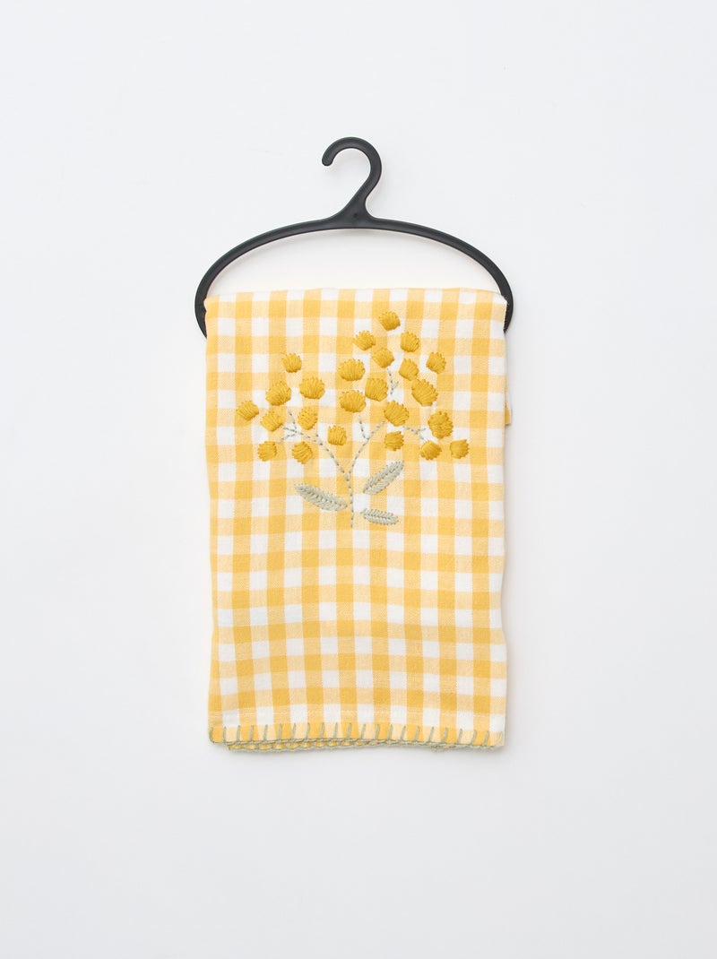 Funda de cojín bordada Amarillo - Kiabi