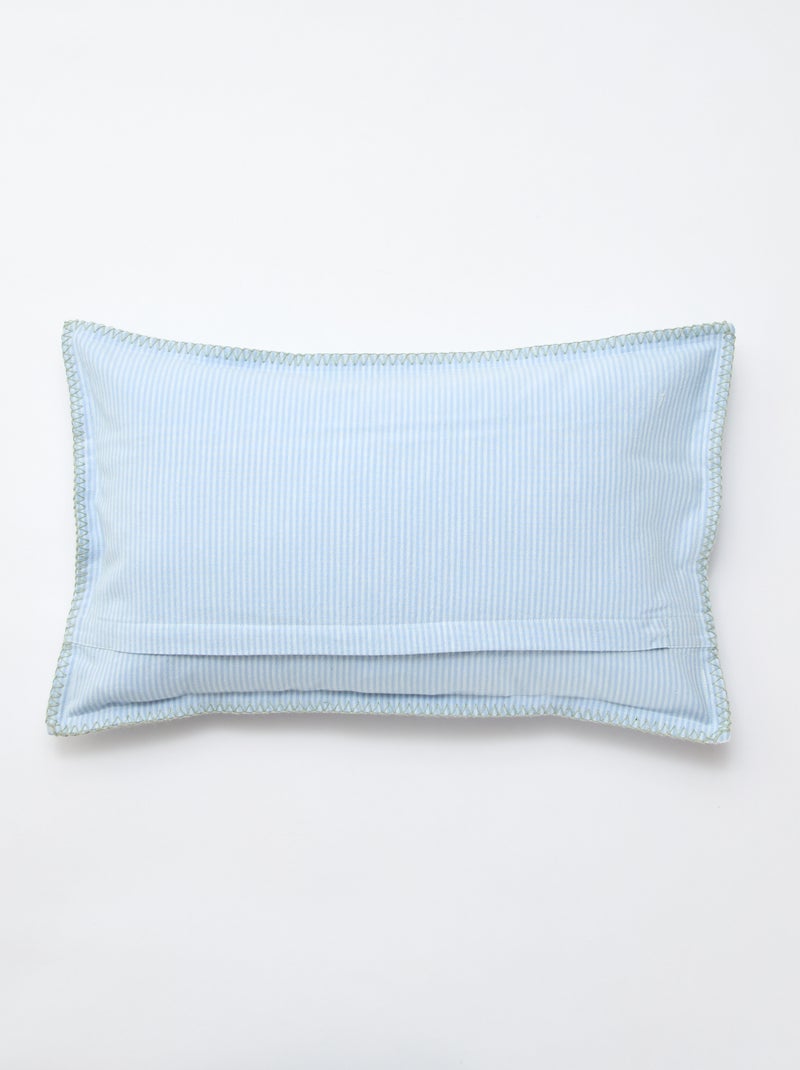 Funda de cojín bordada Azul - Kiabi