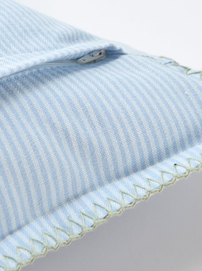 Funda de cojín bordada Azul - Kiabi