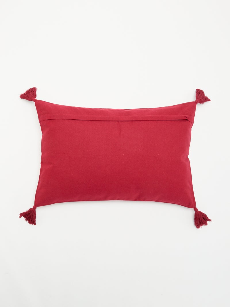 Funda de cojín bordada para Navidad - KIABI Home Rojo - Kiabi