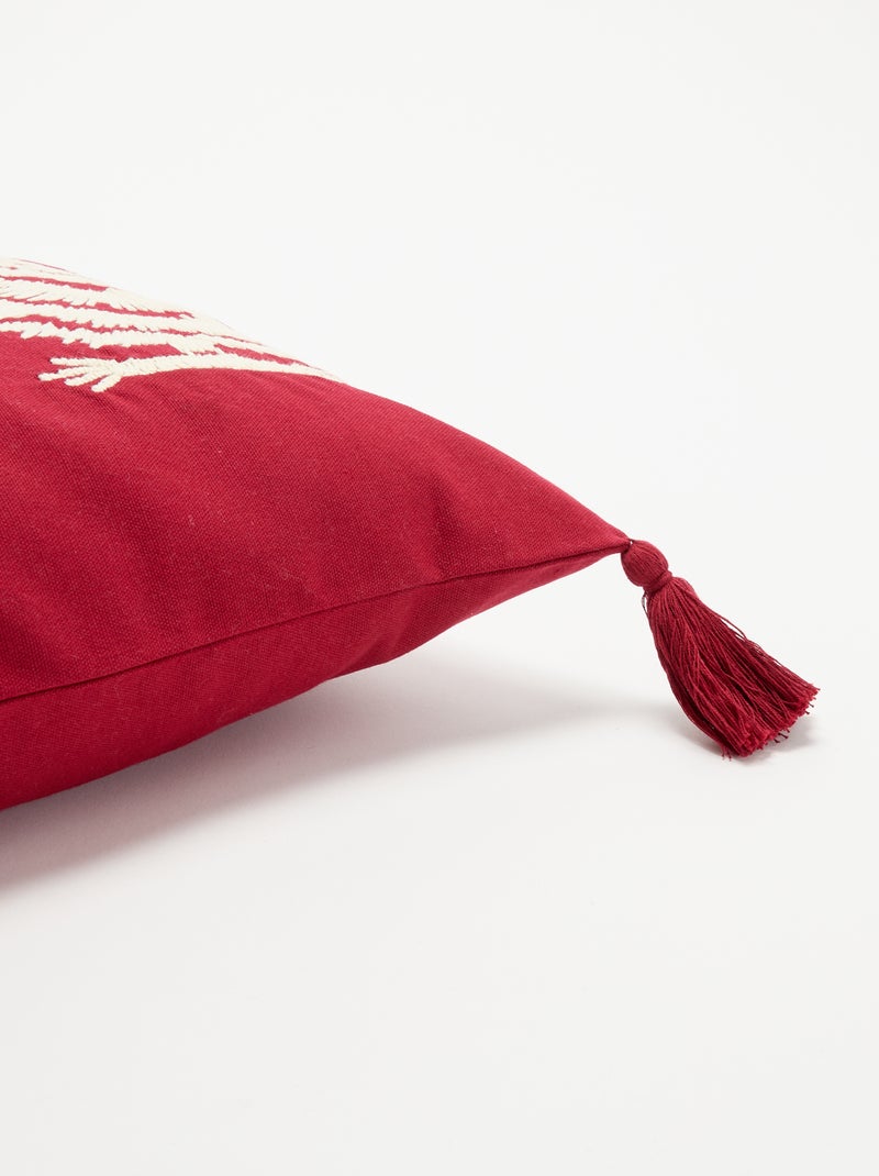 Funda de cojín bordada para Navidad - KIABI Home Rojo - Kiabi