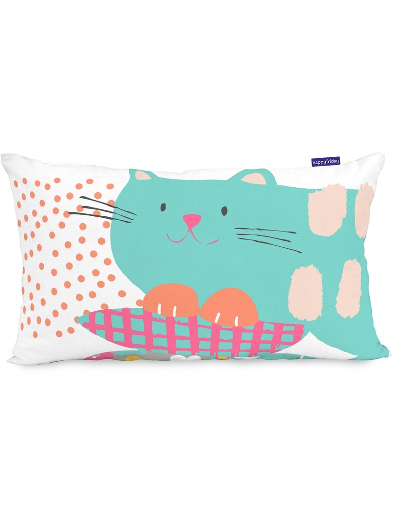 Funda de cojín Cat & mouse "Happyfriday" Blanco - Kiabi