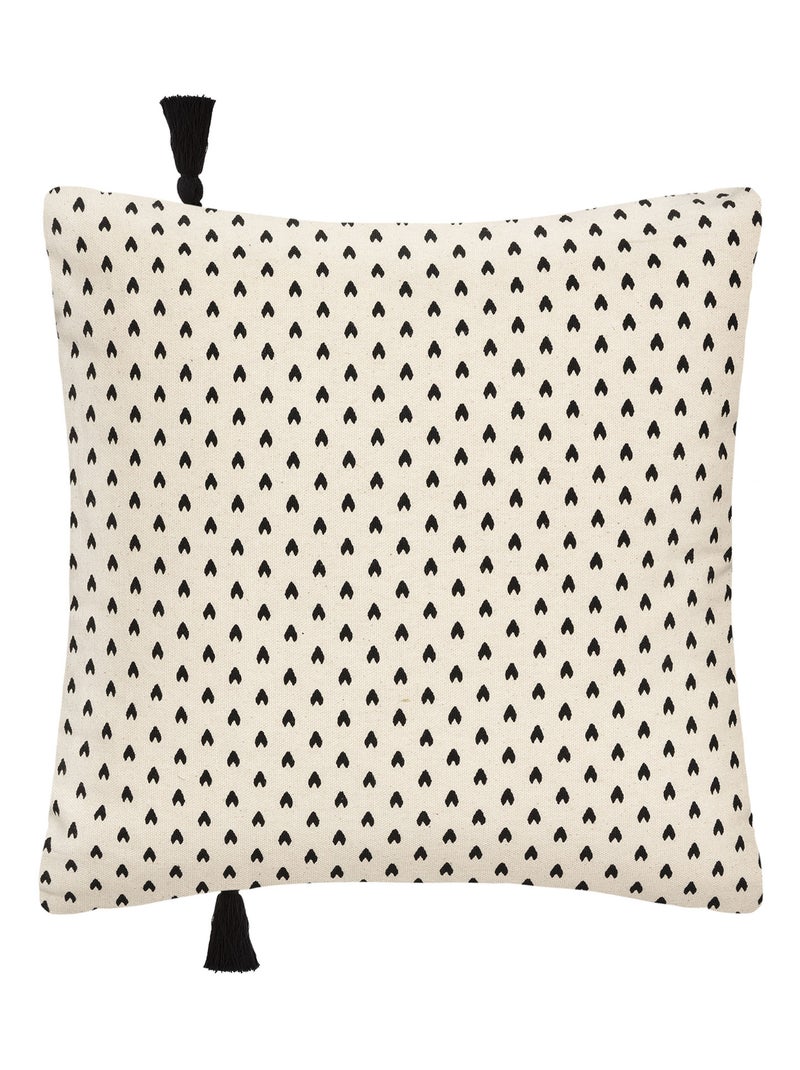 Funda de cojín con cara de cuerda Beige jaspeado - Kiabi