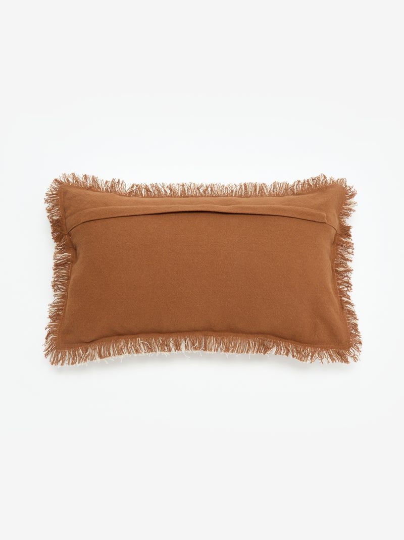 Funda de cojín con flecos 30 x 50 cm Marron - Kiabi