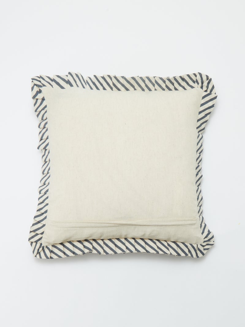 Funda de cojín con volante (45 x 45 cm) NEGRO - Kiabi