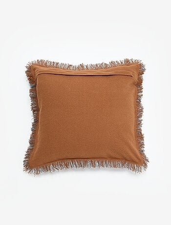 Funda de cojín cuadrada con flecos 45 x 45 cm