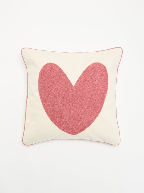 Funda de cojín cuadrada con motivo de 'corazón' - Kiabi Funda de cojín cuadrada con motivo de 'corazón' - Kiabi