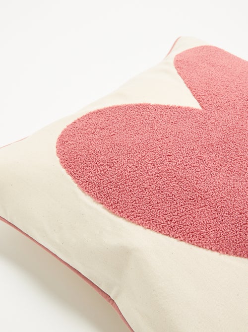 Funda de cojín cuadrada con motivo de 'corazón' - Kiabi Funda de cojín cuadrada con motivo de 'corazón' - Kiabi