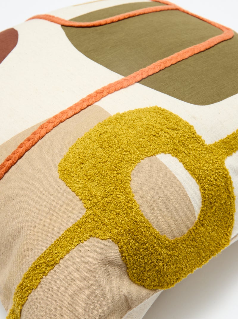 Funda de cojín 'damero' Beige - Kiabi