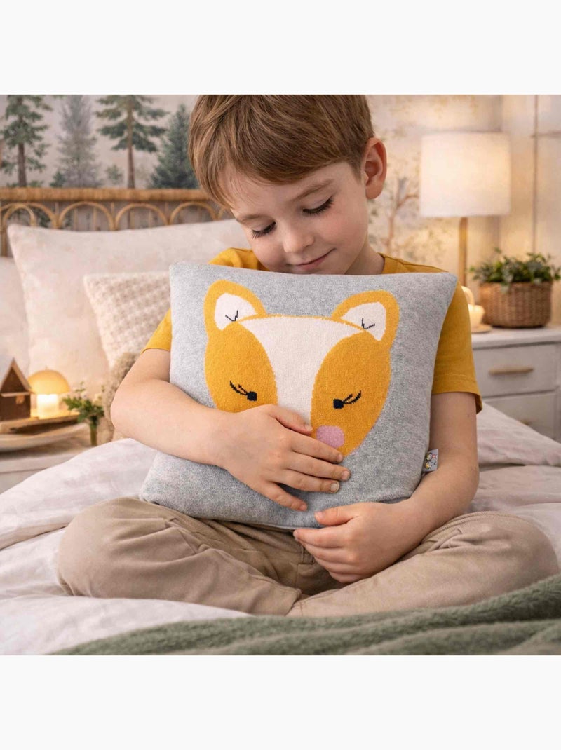 Funda de cojín de algodón orgánico de punto | SEVIRA KIDS Gris - Kiabi