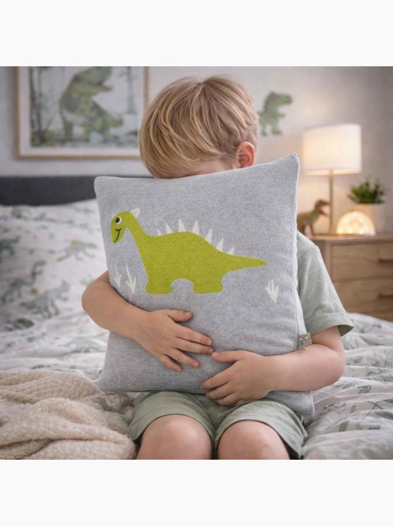 Funda de cojín de algodón orgánico de punto | SEVIRA KIDS Gris - Kiabi