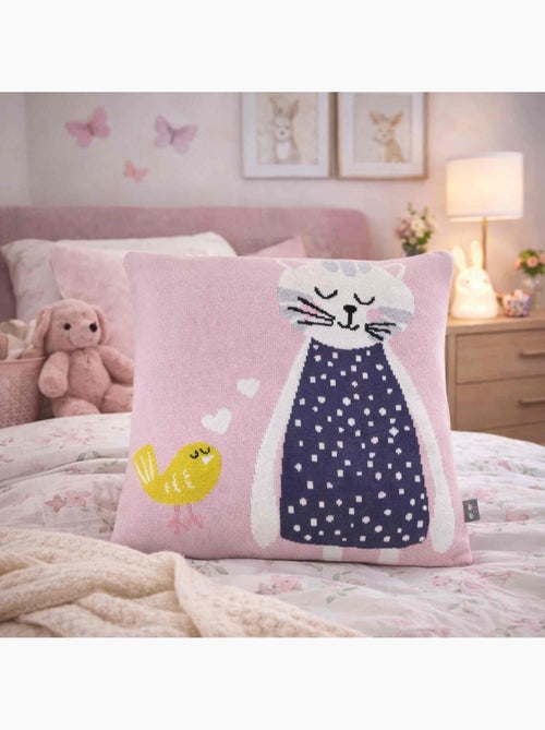 Funda de cojín de algodón orgánico tejido | SEVIRA KIDS - Kiabi