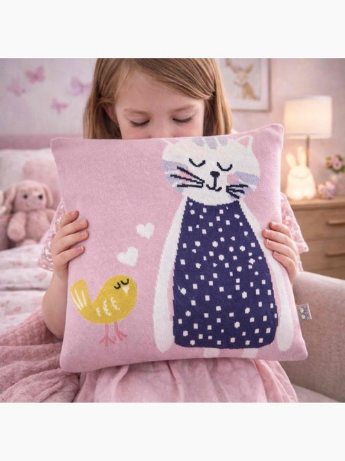 Funda de cojín de algodón orgánico tejido | SEVIRA KIDS - Kiabi