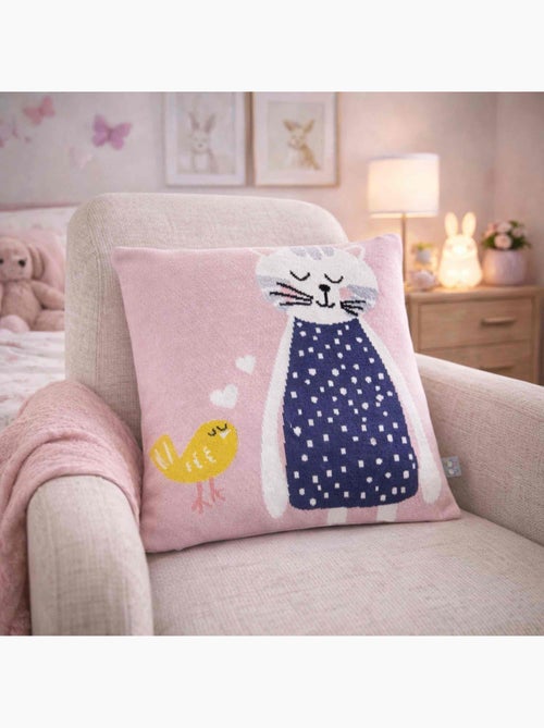 Funda de cojín de algodón orgánico tejido | SEVIRA KIDS - Kiabi