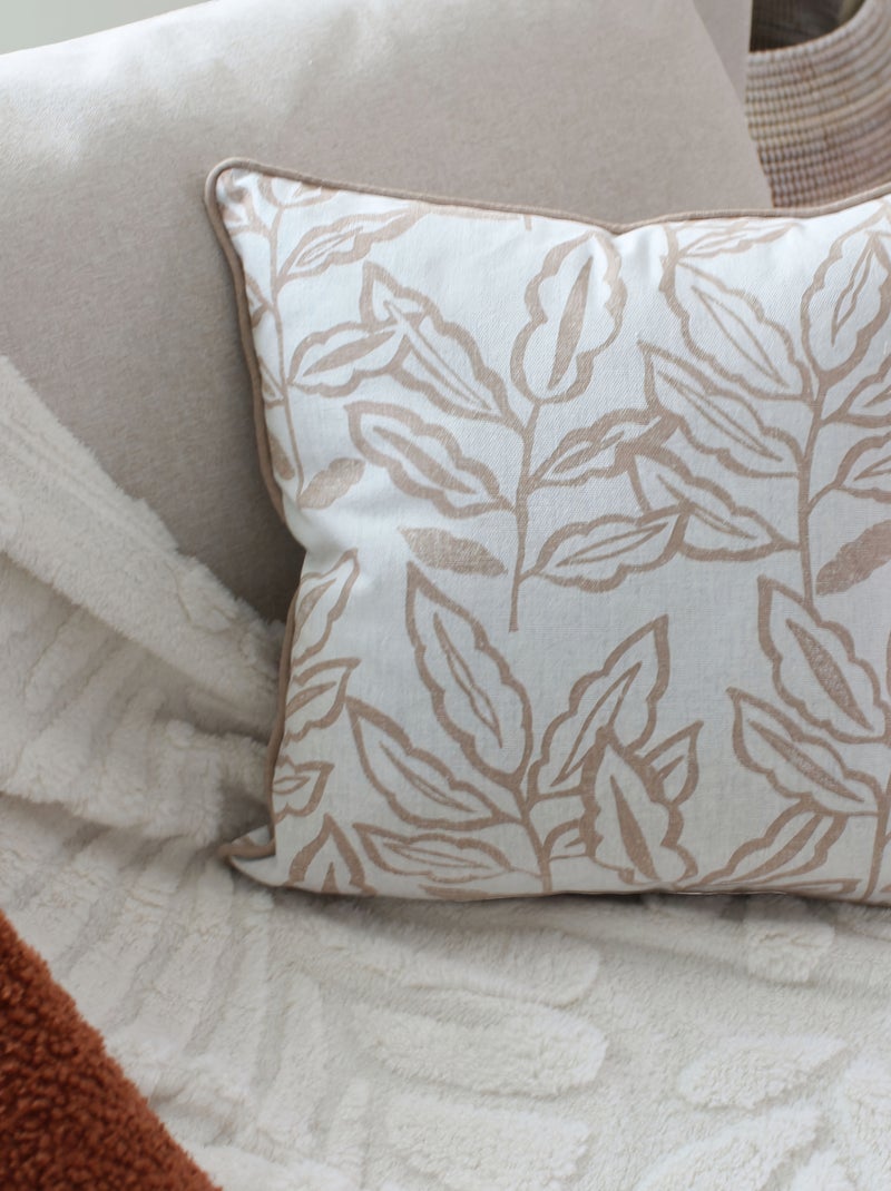 Funda de cojín de algodón reciclado Chambray Beige - Kiabi