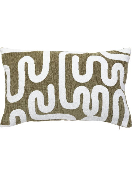 Funda de cojín de chenilla verde caqui jeni 50x30cm - Kiabi Funda de cojín de chenilla verde caqui jeni 50x30cm - Kiabi