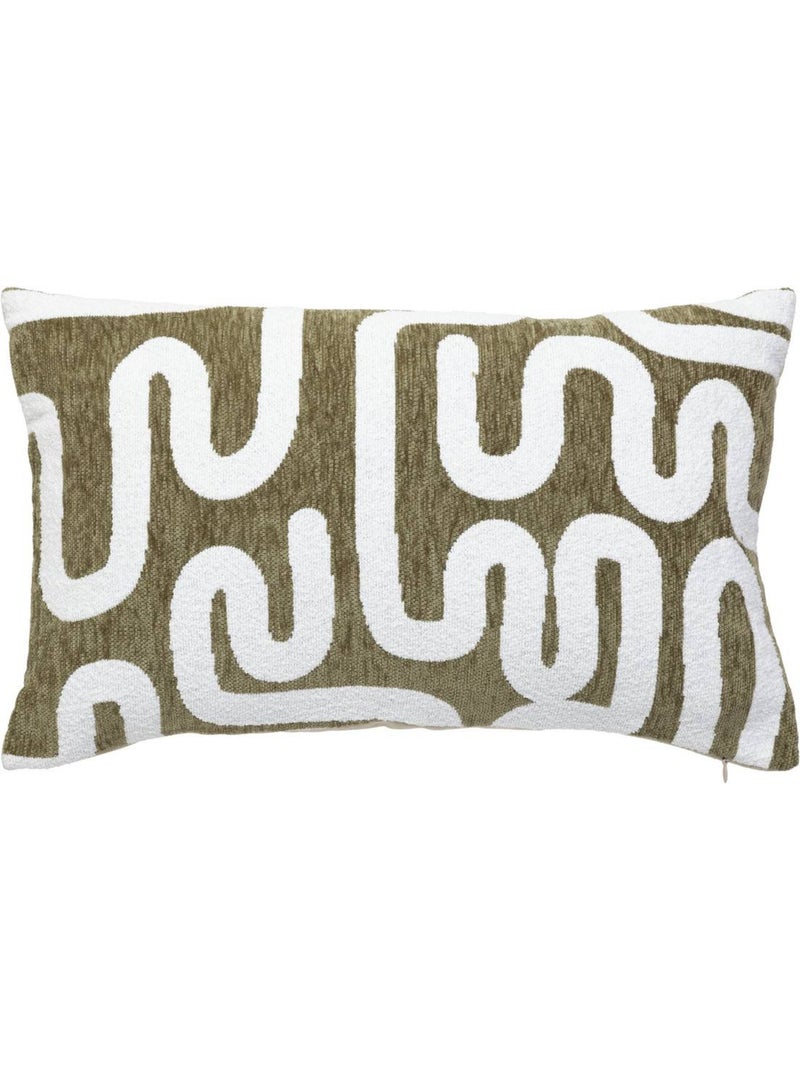 Funda de cojín de chenilla verde caqui jeni 50x30cm Caqui - Kiabi